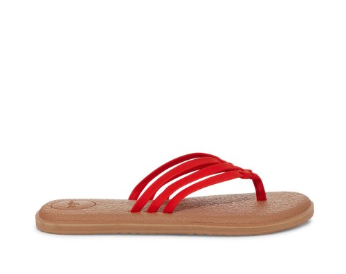 Tong Sanuk Yoga Salty Femme - Marron / Rouge CPOKVI013